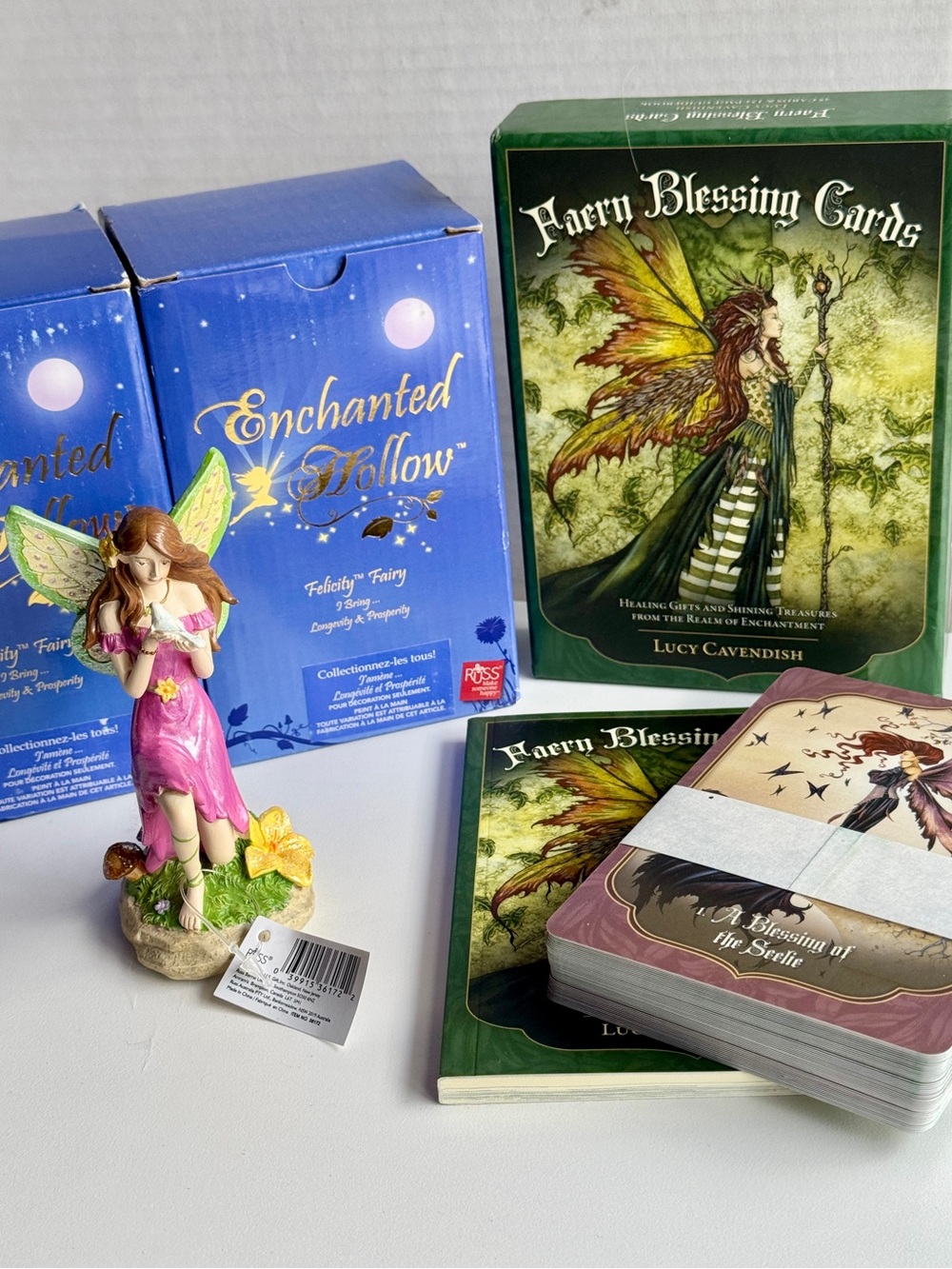 Fairy 🧚 Bundle 2 Russ Felicity Figurines and Faery Blessing Cards Deck